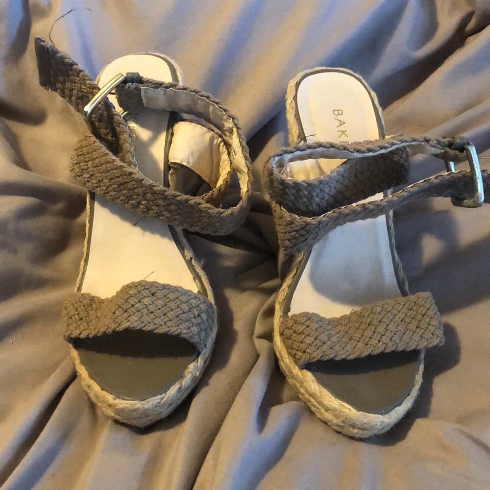 Olive green strappy wedge